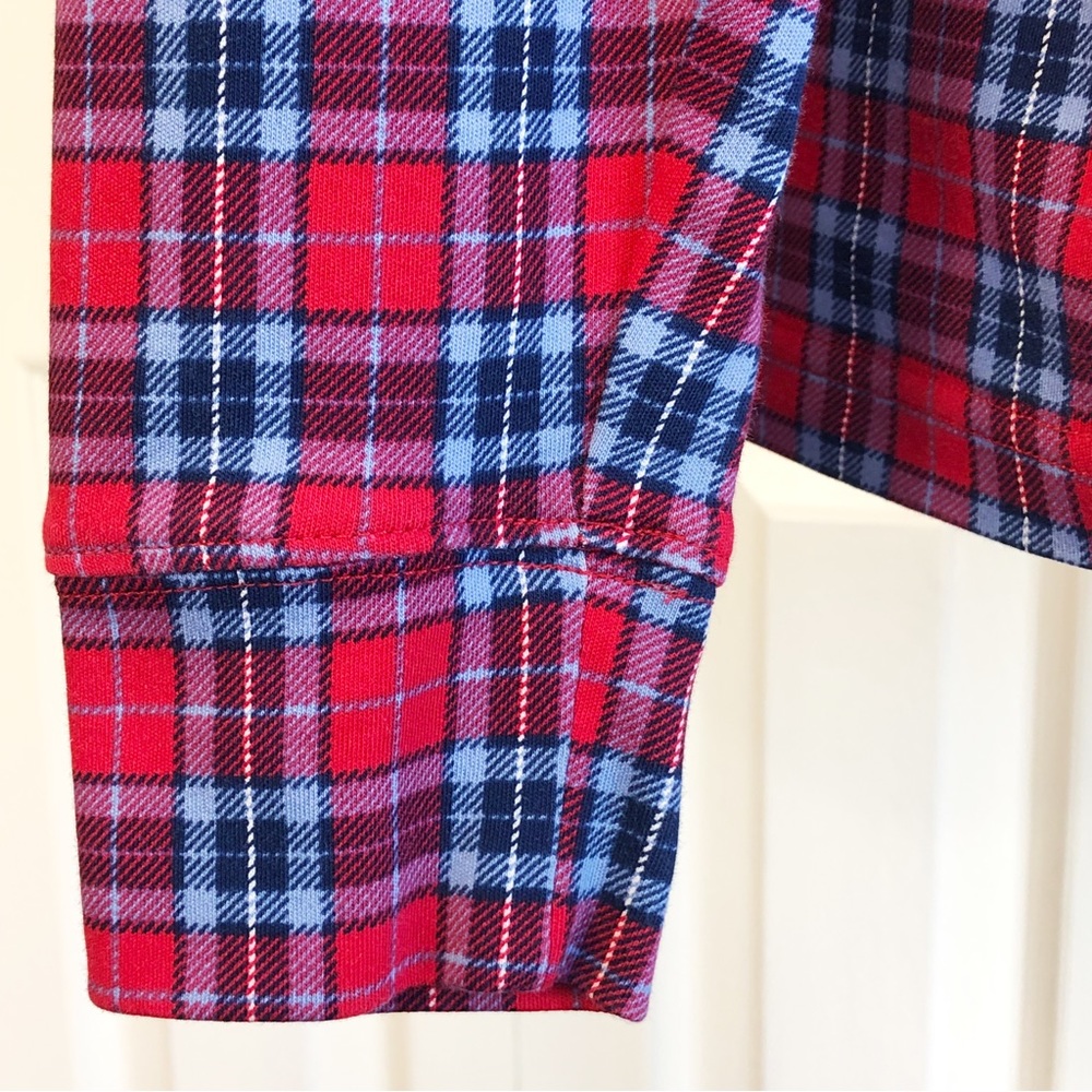 Lands' End Red & Blue Plaid Print Mockneck Long Sleeve Tee XL - Picture 11 of 16